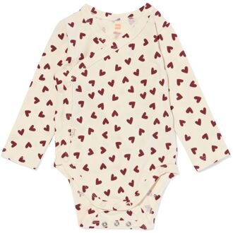 Hema Newborn meegroei overslagomper hartjes ecru (ecru) - 44