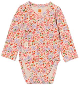 Hema Newborn meegroei overslagromper LENZING™ ECOVERO™ rib bloemen ecru (ecru) - 44
