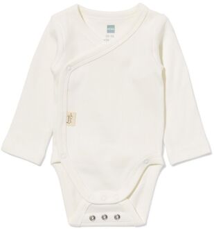 Hema Newborn meegroei overslagromper LENZING™ ECOVERO™ rib wit (wit) - 44