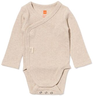 Hema Newborn meegroei overslagromper LENZING™ ECOVERO™ rib zand (zand) - 50/56