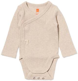 Hema Newborn meegroei overslagromper LENZING™ ECOVERO™ rib zand (zand)