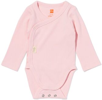 Hema Newborn meegroei overslagromper rib lichtroze (lichtroze) - 50/56