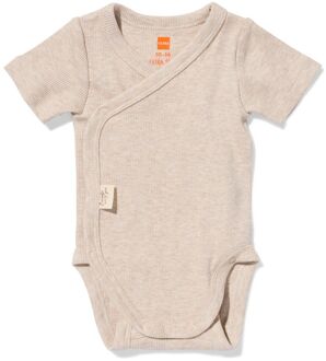 Hema Newborn meegroei overslagromper rib zand (zand) - 50/56