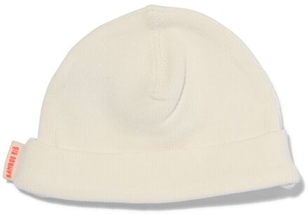 Hema Newborn muts bamboe rib (wit)
