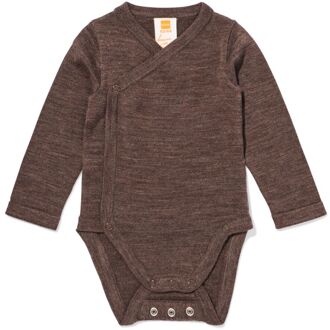 Hema Newborn overslagromper merinowol bruin (bruin) - 50/56