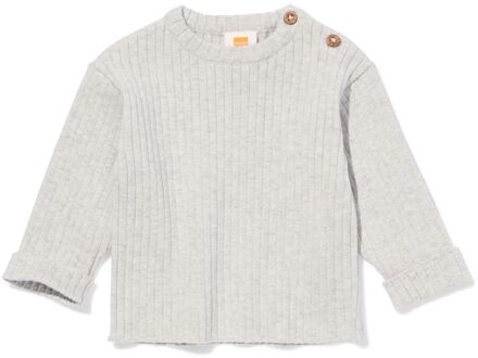 Hema Newborn shirt rib grijsmelange (grijsmelange) - 68