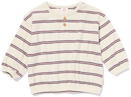 Hema Newborn shirt rib strepen ecru (ecru) - 50