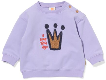 Hema Newborn sweater rib kroontje paars (paars) - 68