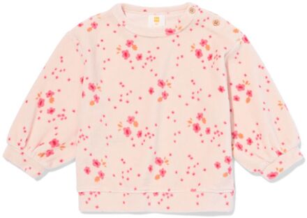 Hema Newborn sweater velours lichtroze (lichtroze) - 74