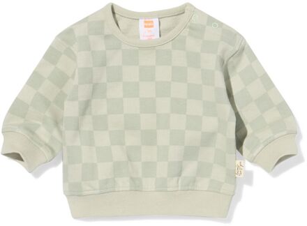 Hema Newborn trui jersey blokken lichtgroen (lichtgroen) - 68