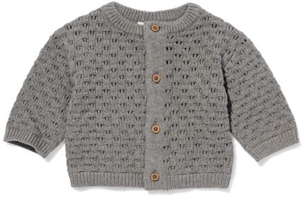 Hema Newborn vest ajour grijsmelange (grijsmelange) - 74