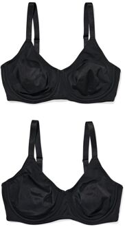 Hema Niet voorgevormde bh met beugel E-F - 2 stuks zwart (zwart) - 80F