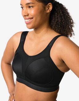 Hema Niet voorgevormde sportbh high support zonder beugel zwart (zwart)