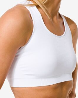 Hema Niet voorgevormde sporttop medium support zonder beugel naadloos wit (wit)