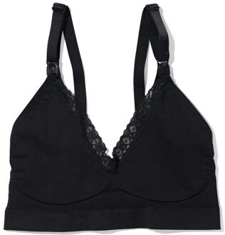 Hema Niet voorgevormde voedings bh zonder beugel naadloos zwart (zwart) - L