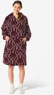 Hema Nijntje damesnachthemd fleece bordeauxrood (bordeauxrood) - S/M