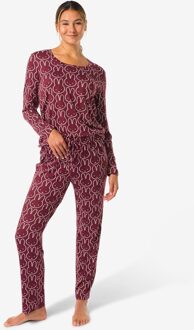 Hema Nijntje damespyjama micro bordeauxrood (bordeauxrood) - XL