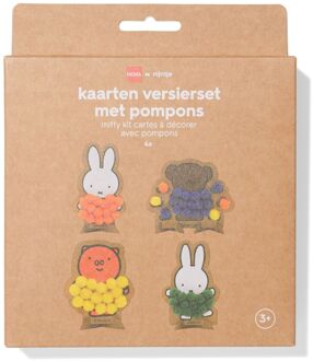 Hema Nijntje kaarten versieren met pompoms