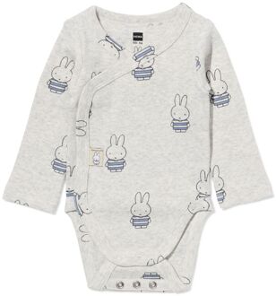 Hema Nijntje newborn meegroei overslagromper rib grijsmelange (grijsmelange) - 44