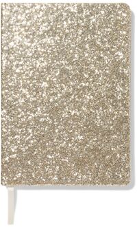 Hema Notitieboek A5 gelinieerd glitter (goud)