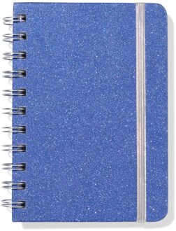 Hema Notitieboek A6 gelinieerd glitter (blauw)