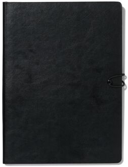 Hema Notitieboek gelinieerd PU zwart 18.5x25.5