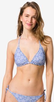 Hema Omkeerbare damesbikinitop Juul triangel paisley-strepen blauw (blauw) - S