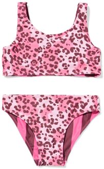 Hema Omkeerbare kinderbikini luipaard-strepen roze (roze) - 146/152