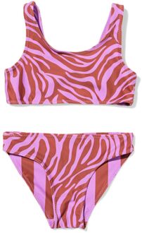 Hema Omkeerbare kinderbikini zebra-strepen lila (lila) - 146/152