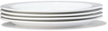 Hema Ontbijtbord ⌀21cm porselein wit - 4 stuks (wit)