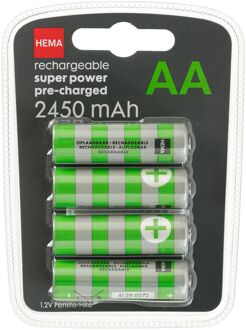 Hema Oplaadbare AA Batterijen 2450mAh Plus - 4 Stuks