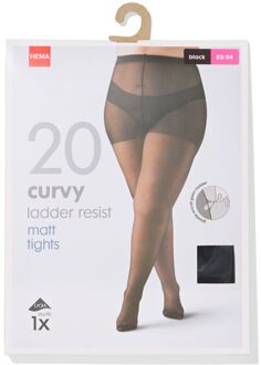 Hema Panty 20denier curvy anti-ladder zwart (zwart) - 60/62