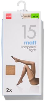 Hema Pantys mat 15 denier - 2 stuks poeder (poeder) - 44/46