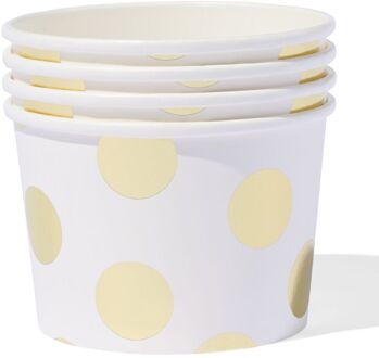 Hema Papieren bakjes gouden stip - 4 stuks (goud)