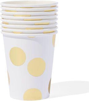 Hema Papieren beker 250ml gouden stip - 8 stuks (goud)