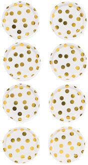 Hema Papieren bord Ø22.5cm gouden stippen - 8 stuks