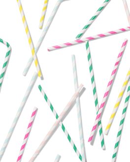 Hema Papieren rietjes gestreept - 100 stuks
