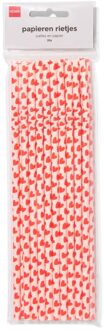 Hema Papieren rietjes hartjes - 20 stuks (rood)