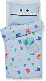 Hema Peuterdekbedovertrek 120x150cm flanel monsters (blauw)
