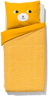 Hema Peuterdekbedovertrek 120x150cm zacht katoen beer (geel)