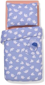 Hema Peuterdekbedovertrek 120x150cm zacht katoen duifjes (lila)