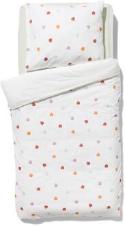 Hema Peuterdekbedovertrek 120x150cm zacht katoen gekleurde stippen (wit)