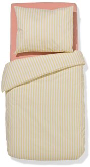 Hema Peuterdekbedovertrek 120x150cm zacht katoen strepen geel (geel)