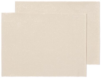 Hema Placemats 35x45cm glitter ecru - 2 stuks