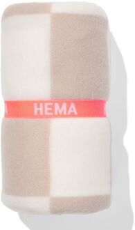 Hema Plaid 130x150cm fleece geblokt (bruin)