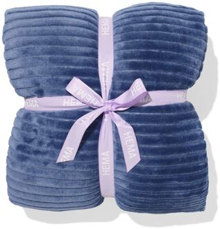 Hema Plaid 130x150cm sherpa blauw (donkerblauw)