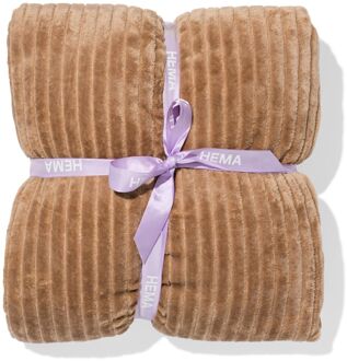 Hema Plaid 130x150cm sherpa bruin (beige)