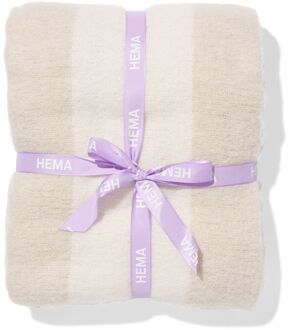 Hema Plaid 130x150cm wollook strepen beige (beige)