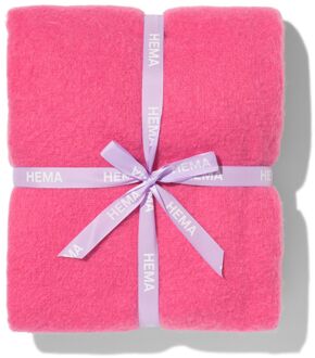 Hema Plaid wol-look roze 130x150 (felroze)