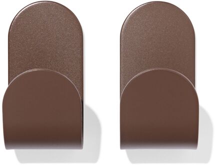 Hema Plakhaak 5x2.5cm rvs bruin - 2 stuks (bruin)
